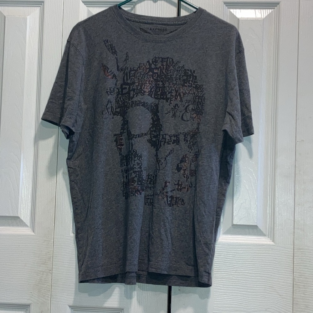 Men express graphic tee gray size L